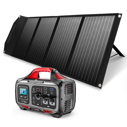 Rockpals Rockpower 500W Portable Power Station - Solar Generator for Camping Road Trip, Outdoor Adventure