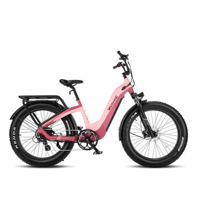 Velowave Grace Step Thru Electric Bike - All Terrain Fat Tire 750W Motor with Suspension Fork