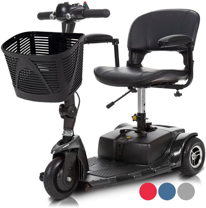Vive Health 3 Wheel Lightweight Folding Mobility Scooter - For Precise Turns - Long Distance, Comfort Swivel Seat w/ Anti Flat Tires For Seniors