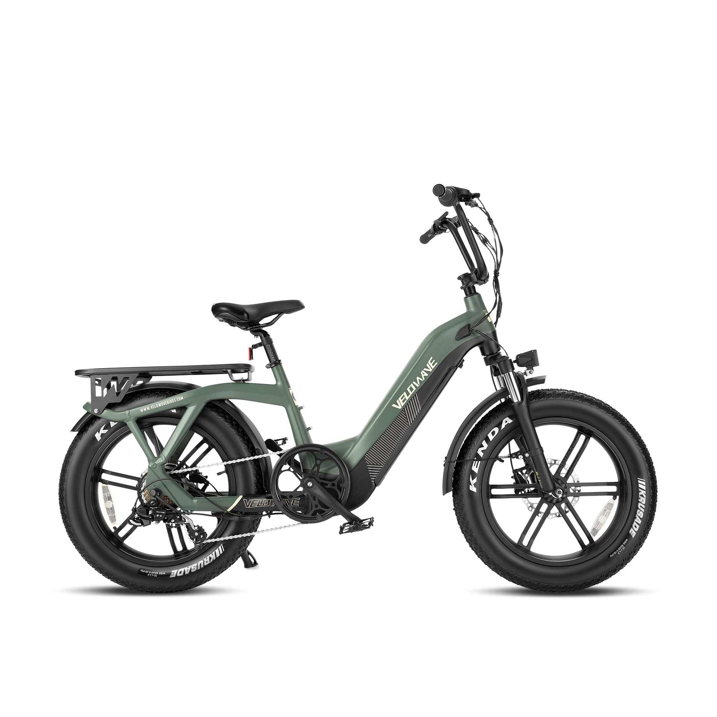 Velowave Pony Step Thru Electric Bike 20" Fat Tire 750W Motor with Suspension Fork for Comfort Riding