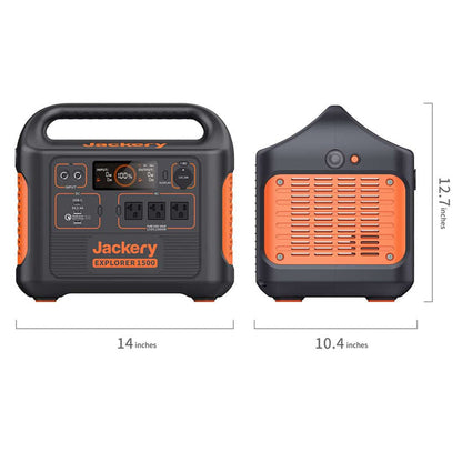 Jackery Explorer 1500 Portable Power Station - 3 x 110V/1800W AC Outlets, Solar Generator, for Home Use Backup, Emergency, RV Outdoor Camping
