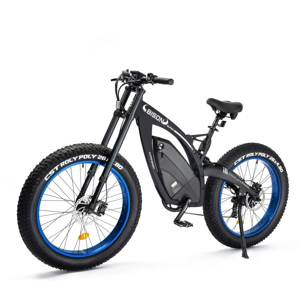 Ecotric Bison All Terrain Super Fat Tire Long Range Electric Bike 1000W Motor w/ Double Suspension For Max Comfort Off Road Riding