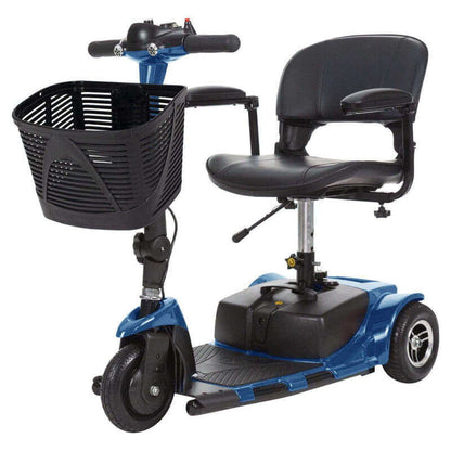 Vive Health 3 Wheel Lightweight Folding Mobility Scooter - For Precise Turns - Long Distance, Comfort Swivel Seat w/ Anti Flat Tires For Seniors