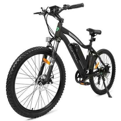 Ecotric Leopard Long Distance All Terrain Anti Slip Tires Electric Mountain Bike - Suspension w/ Ultimate Comfort,  500W Brushless Motor Makes Long Lifespan - For Commuter, Trails, and Leisure Riders