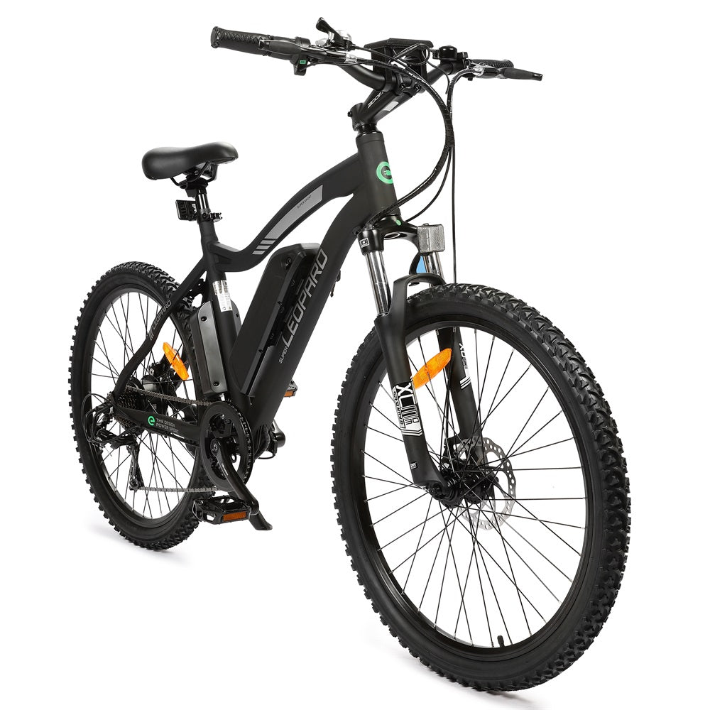 Ecotric Leopard All Terrain Tires Electric Mountain Bike - Suspension w/ Ultimate Comfort 500W - For Commuter, Trails, and Leisure Riders