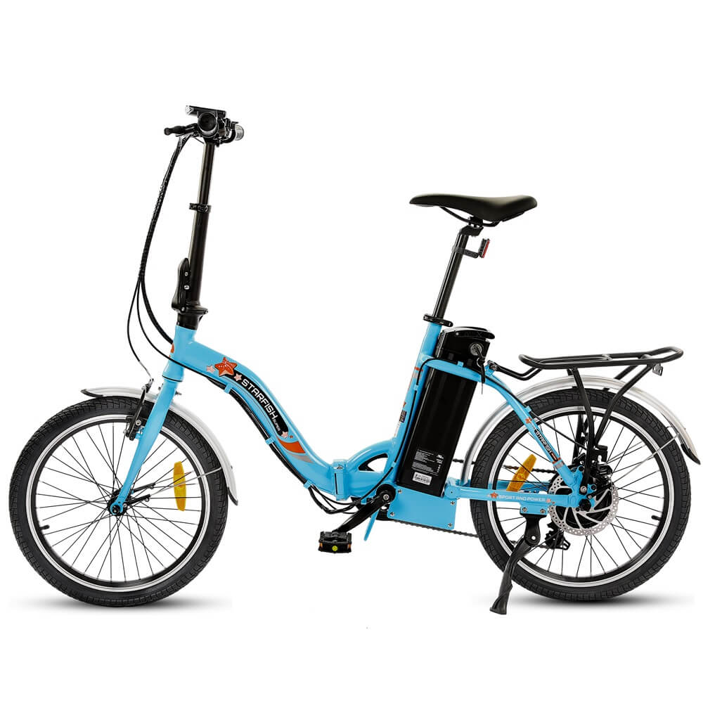 Ecotric Starfish Lightweight Folding & Easy To Carry Long Distance Step Thru Electric Bike For Shorter Commute, Leisure, and Trail Riders