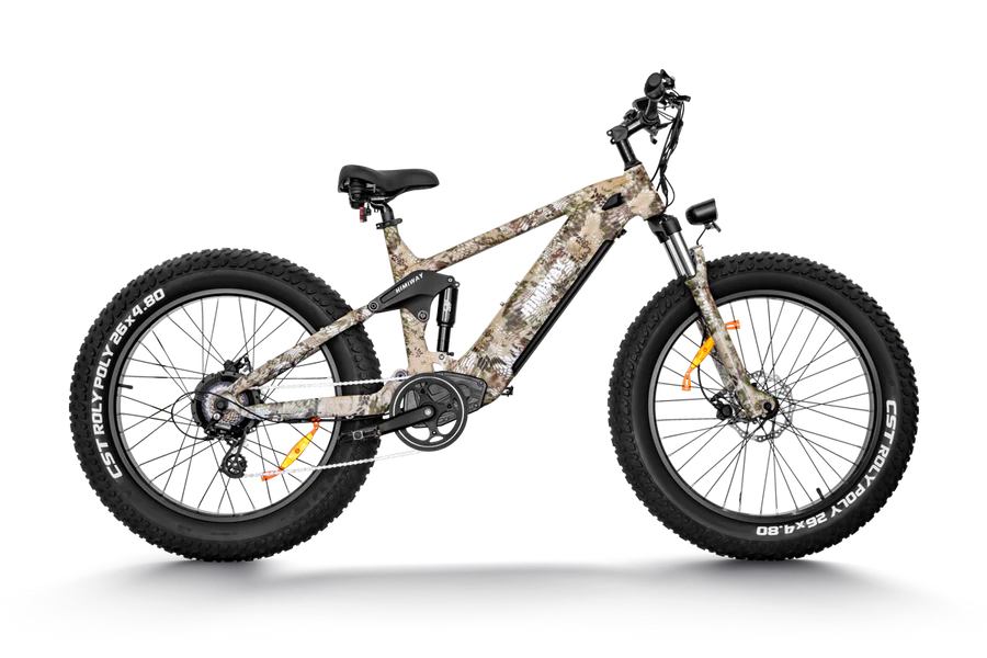 Himiway Cobra 750W Long Distance Electric Mountain Bike w/ All Terrain Super Fat Tires and Full Suspension Off-Road Hunting