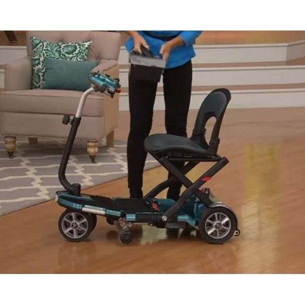 EV Rider Transport Plus Lightweight Folding Mobility Scooter - Long Distance w/ Anti Flat Tires