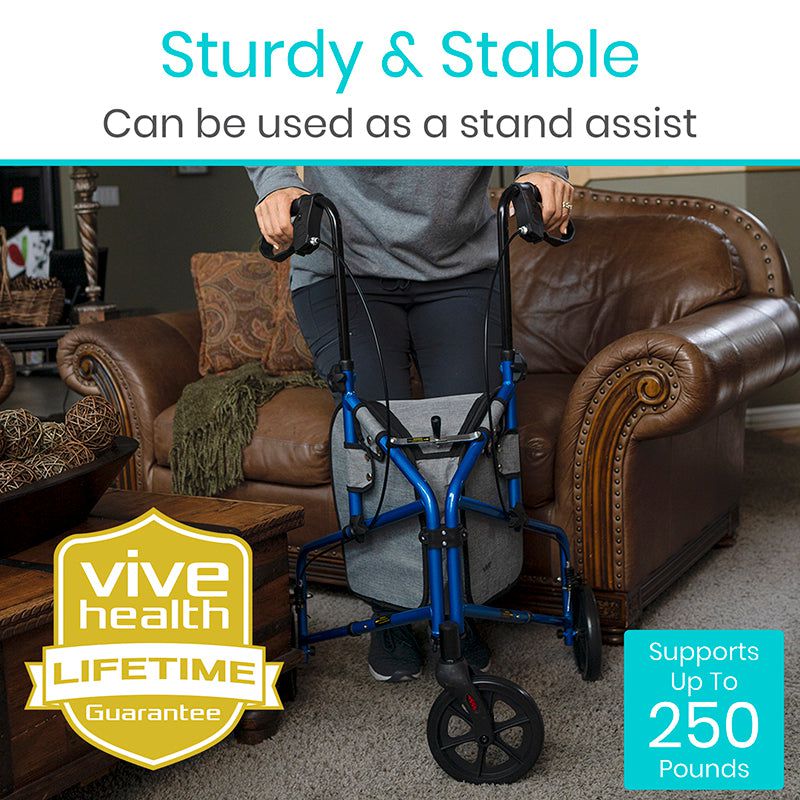 3 Wheel Walker Rollator - Lightweight Foldable Walking Transport