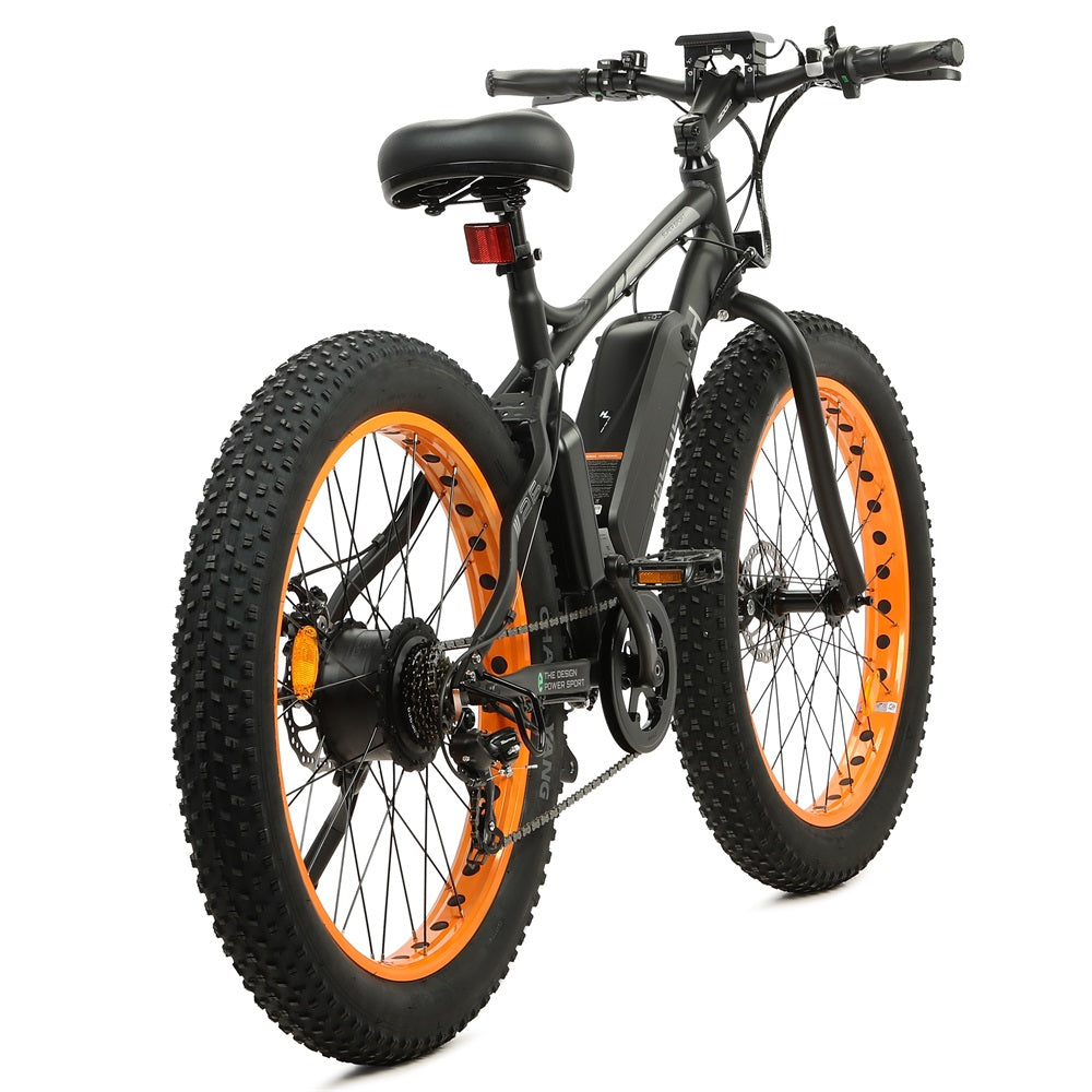 Ecotric Cheetah All Terrain Fat Tire Beach Snow Electric Bike w/ 500W Dual Disk Brakes For Safety and Powerful Braking