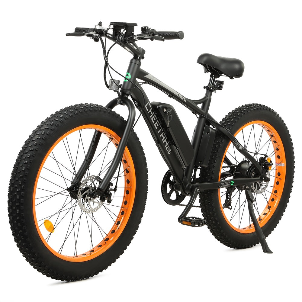 Ecotric Cheetah All Terrain Fat Tire Beach Snow Electric Bike w/ 500W Dual Disk Brakes For Safety and Powerful Braking