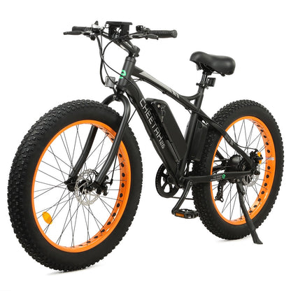 Ecotric Cheetah All Terrain Anti-Skid Fat Tire Beach Snow Electric Bike w/ 500W Brushless Motor For Long Lifespan, Dual Disk Brakes For Safety and Powerful Braking