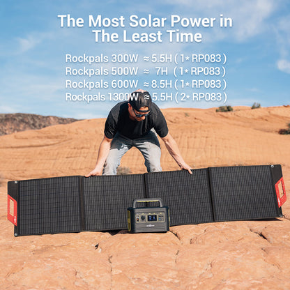Rockpals RP085 - 200W Portable and Foldable Solar Panel with Kickstand - For Off-Grid