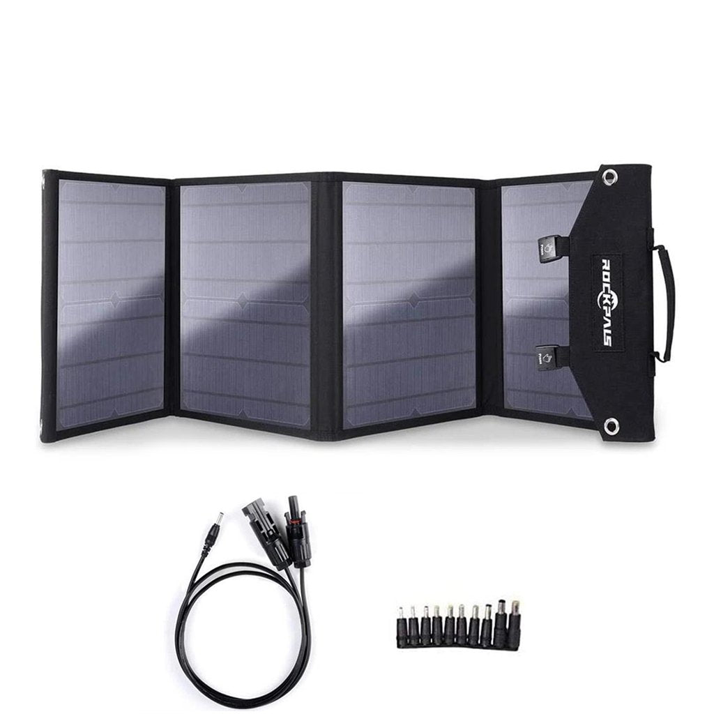 Rockpals SP002 - 60W Foldable Solar Panel - IP65 Waterproof with USB-C for Camp/RV/Off Grid/Phone/Tablet