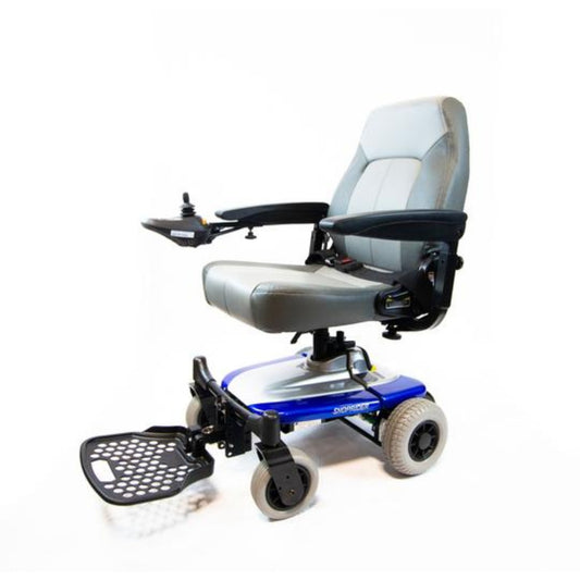 Shoprider Smartie Lightweight Portable Power Wheelchair For Precise Turns - Long Distance Fold Down Mobility, Anti Flat Tires