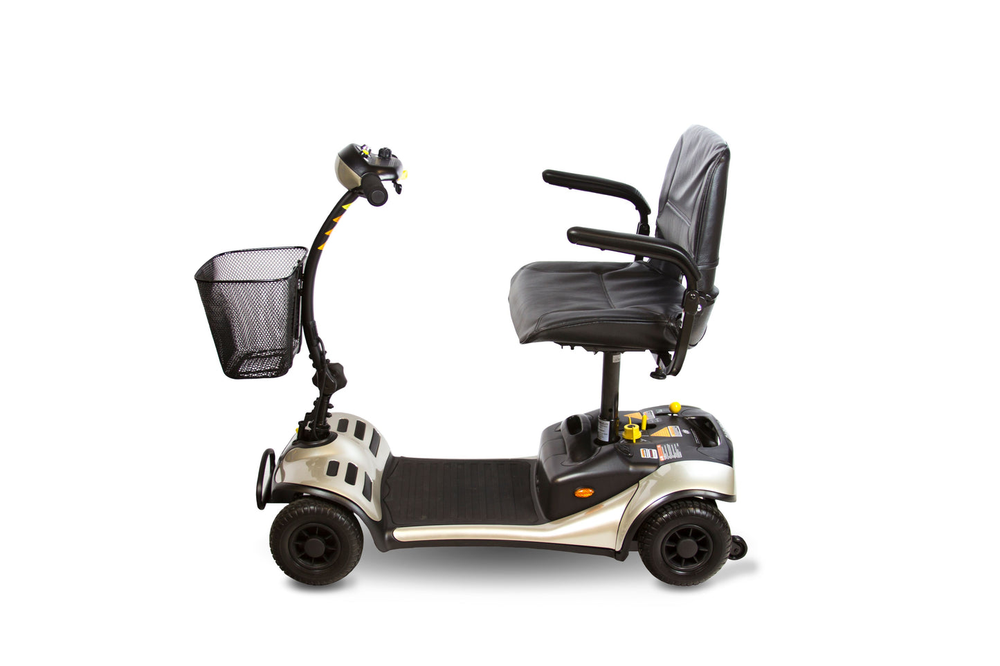 Shoprider Dasher 4-Wheel Portable Mobility Scooter - Effortless Disassembly For Travel/Errands, Swivel Seat, and Adjustable Tiller