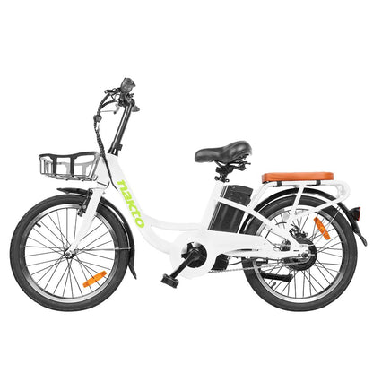 Nakto Pony Cargo Low Step Thru Electric Bicycle  36v 10Ah Lithium Battery 20" White