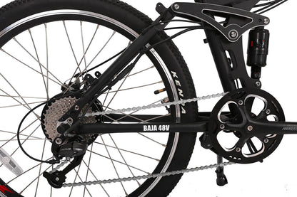 X-Treme Baja 48 Volt 500W Folding Full Suspension Electric Mountain Bicycle