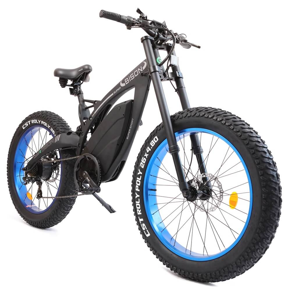 Ecotric Bison All Terrain Super Fat Tire Long Range Electric Bike 1000W Motor w/ Double Suspension For Max Comfort Off Road