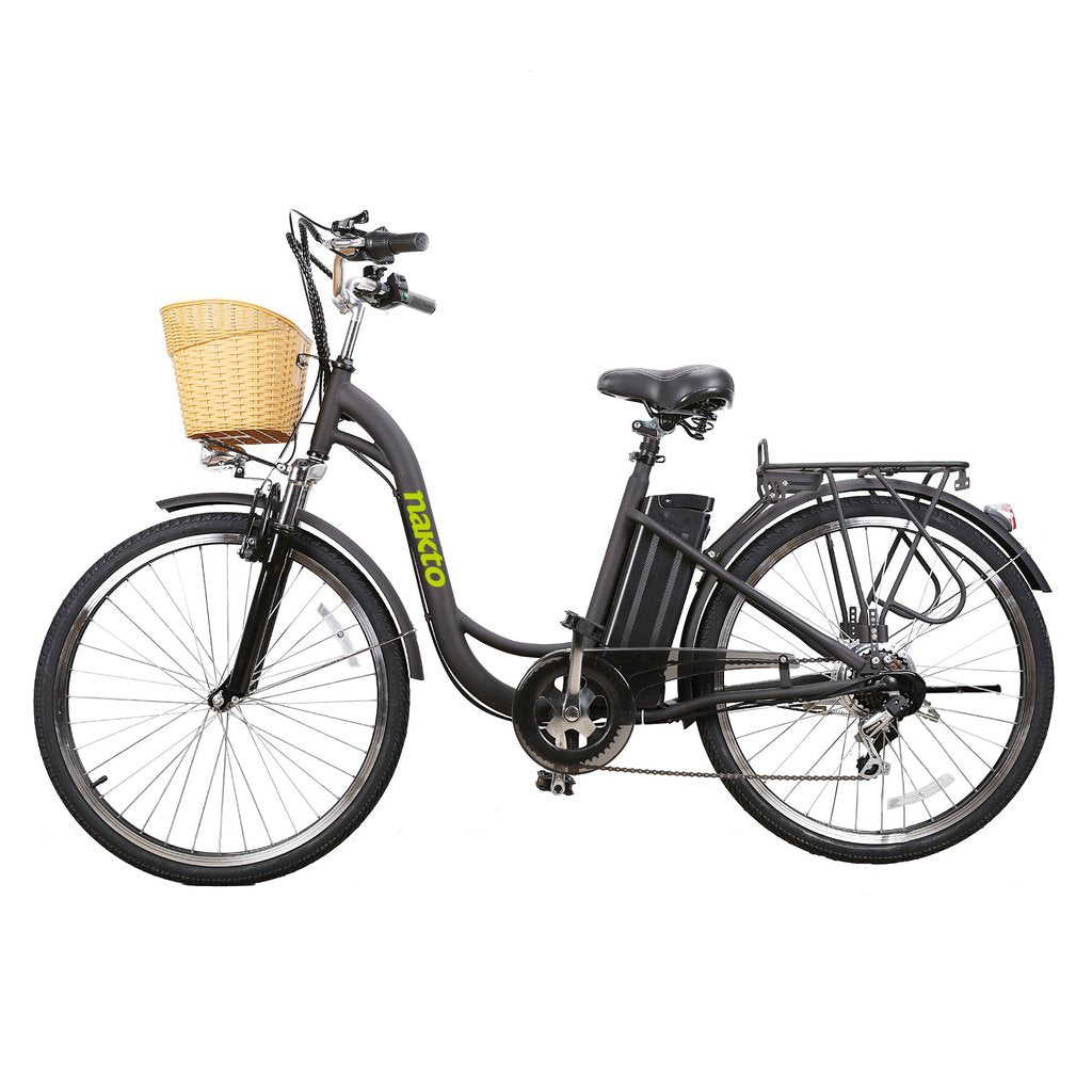 Nakto Camel City Step Thru Electric Bicycle 26" for Women with Basket