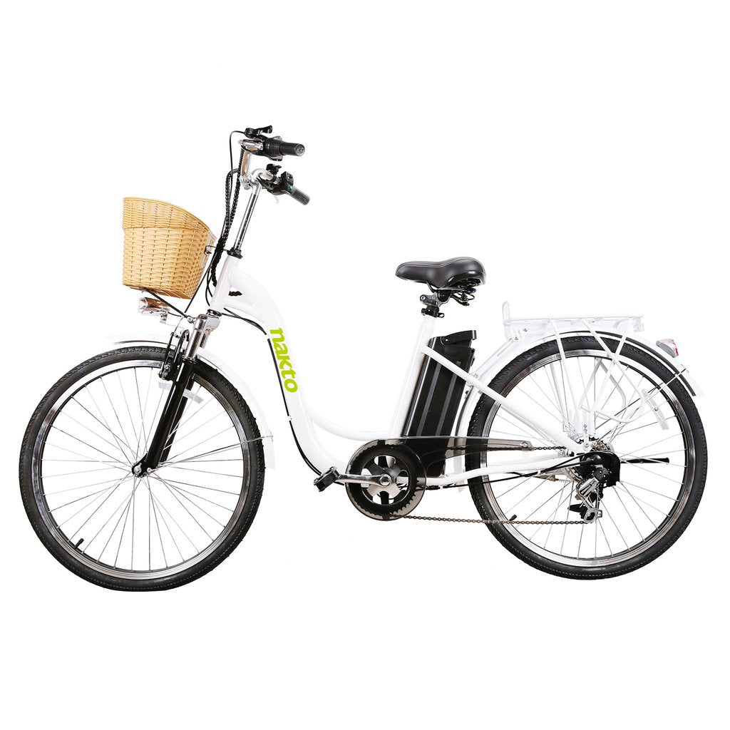 Nakto Camel City Step Thru Electric Bicycle 26" for Women with Basket