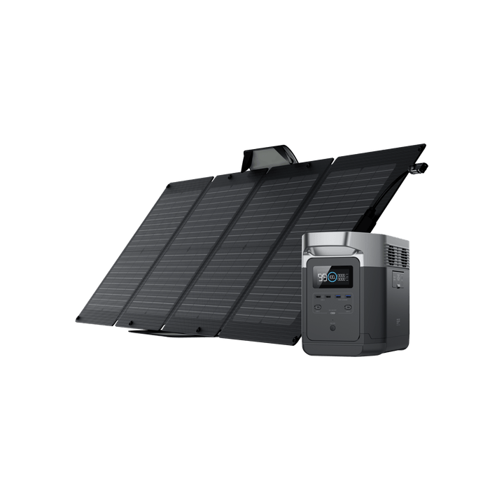 EcoFlow DELTA 1300 + 110W Portable Solar Panel - 6 x 1800W AC Outlets, Solar Generator for Outdoor Camping and Home Backup