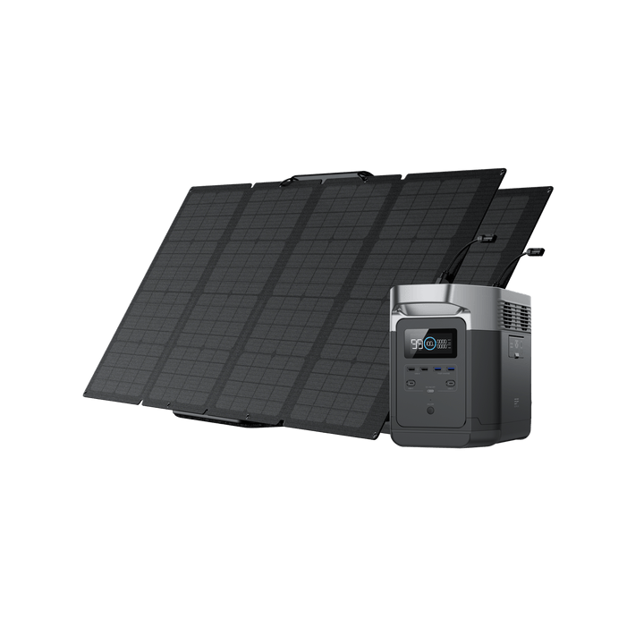 EcoFlow DELTA 1300 + 160W Portable Solar Panel - 6 x 1800W AC Outlets, Solar Generator for Outdoor Camping and Home Backup