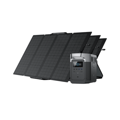 EcoFlow DELTA 1300 + 160W Portable Solar Panel - 6 x 1800W AC Outlets, Solar Generator for Outdoor Camping and Home Backup
