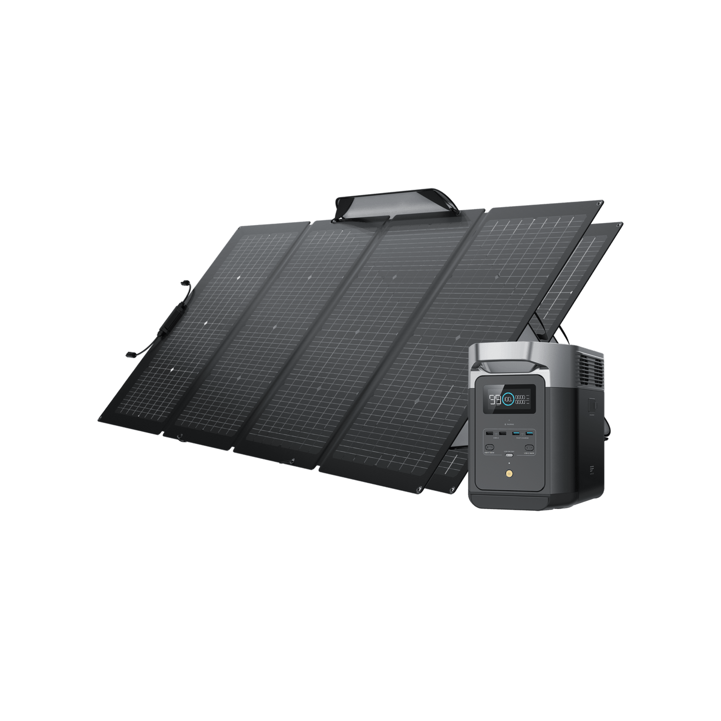 EcoFlow DELTA 2 + 160W Portable Solar Panel - Fast Charging, Solar Generator for Home Backup Power, Camping & RVs