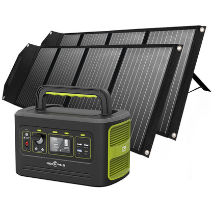 Rockpals Freeman 600W Portable Power Station - Solar Generator with Fast Charging, 110V AC Outlets