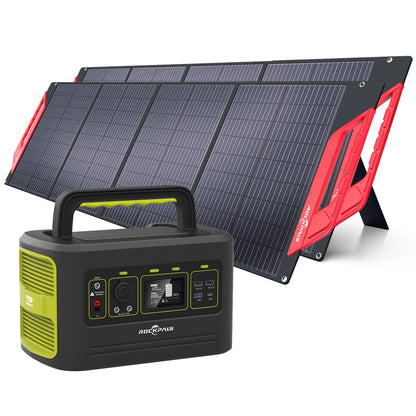 Rockpals Freeman 600W Portable Power Station - Solar Generator with Fast Charging, 110V AC Outlets