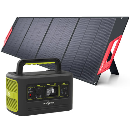 Rockpals Freeman 600W Portable Power Station - Solar Generator with Fast Charging, 110V AC Outlets