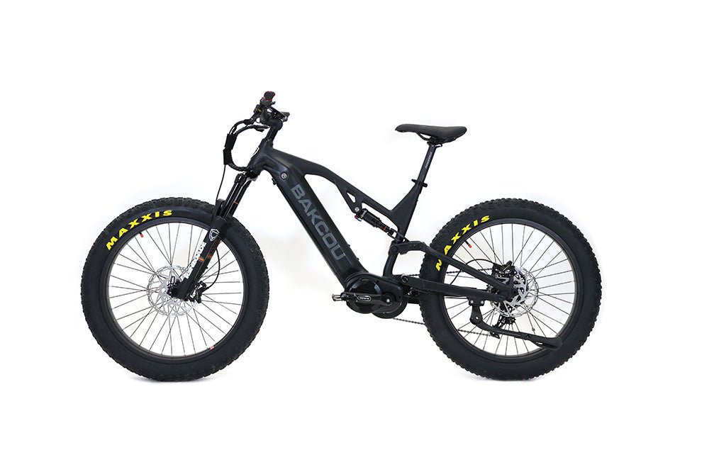 Bakcou Scout Fat Tire Ultra Mid Drive Electric Mountain Bike - Full Suspension 11-Speed For Sport Riding
