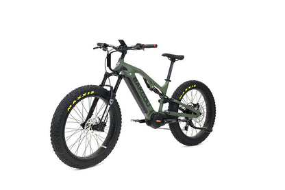 Bakcou Scout Fat Tire Ultra Mid Drive Electric Mountain Bike - Full Suspension 11-Speed For Sport Riding