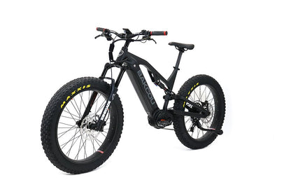 Bakcou Scout Fat Tire Ultra Mid Drive Electric Mountain Bike - Full Suspension 11-Speed For Sport Riding
