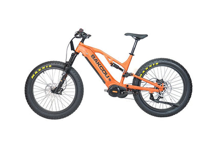 Bakcou Scout Fat Tire Ultra Mid Drive Electric Mountain Bike - Full Suspension 11-Speed For Sport Riding