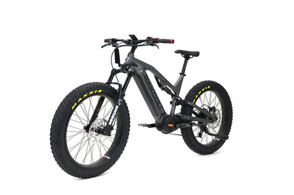 Bakcou Scout Fat Tire Ultra Mid Drive Electric Mountain Bike - Full Suspension 11-Speed For Sport Riding
