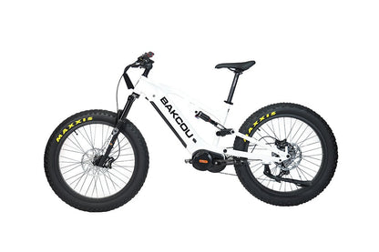 Bakcou Scout Fat Tire Ultra Mid Drive Electric Mountain Bike - Full Suspension 11-Speed For Sport Riding