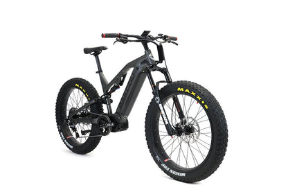 Bakcou Scout Fat Tire Ultra Mid Drive Electric Mountain Bike - Full Suspension 11-Speed For Sport Riding