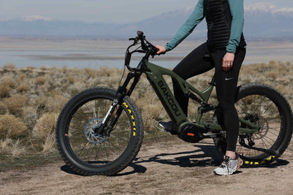 Bakcou Scout Fat Tire Ultra Mid Drive Electric Mountain Bike - Full Suspension 11-Speed For Sport Riding