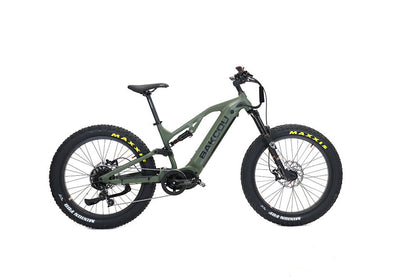 Bakcou Scout Fat Tire Ultra Mid Drive Electric Mountain Bike - Full Suspension 11-Speed For Sport Riding